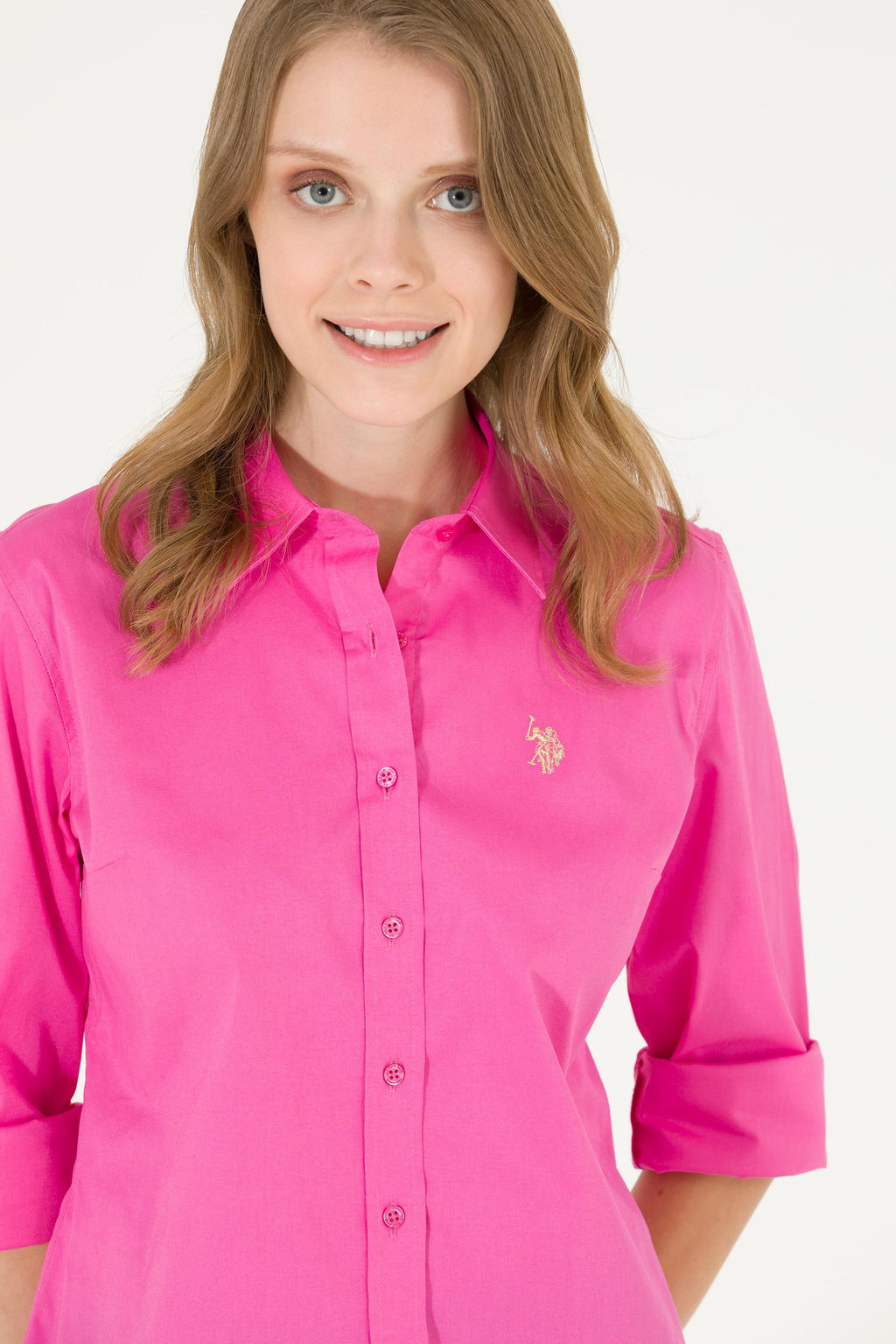 U. S. Polo Assn Женская розовая базовая рубашка с длинным рукавом - U.s. polo assn фото 3