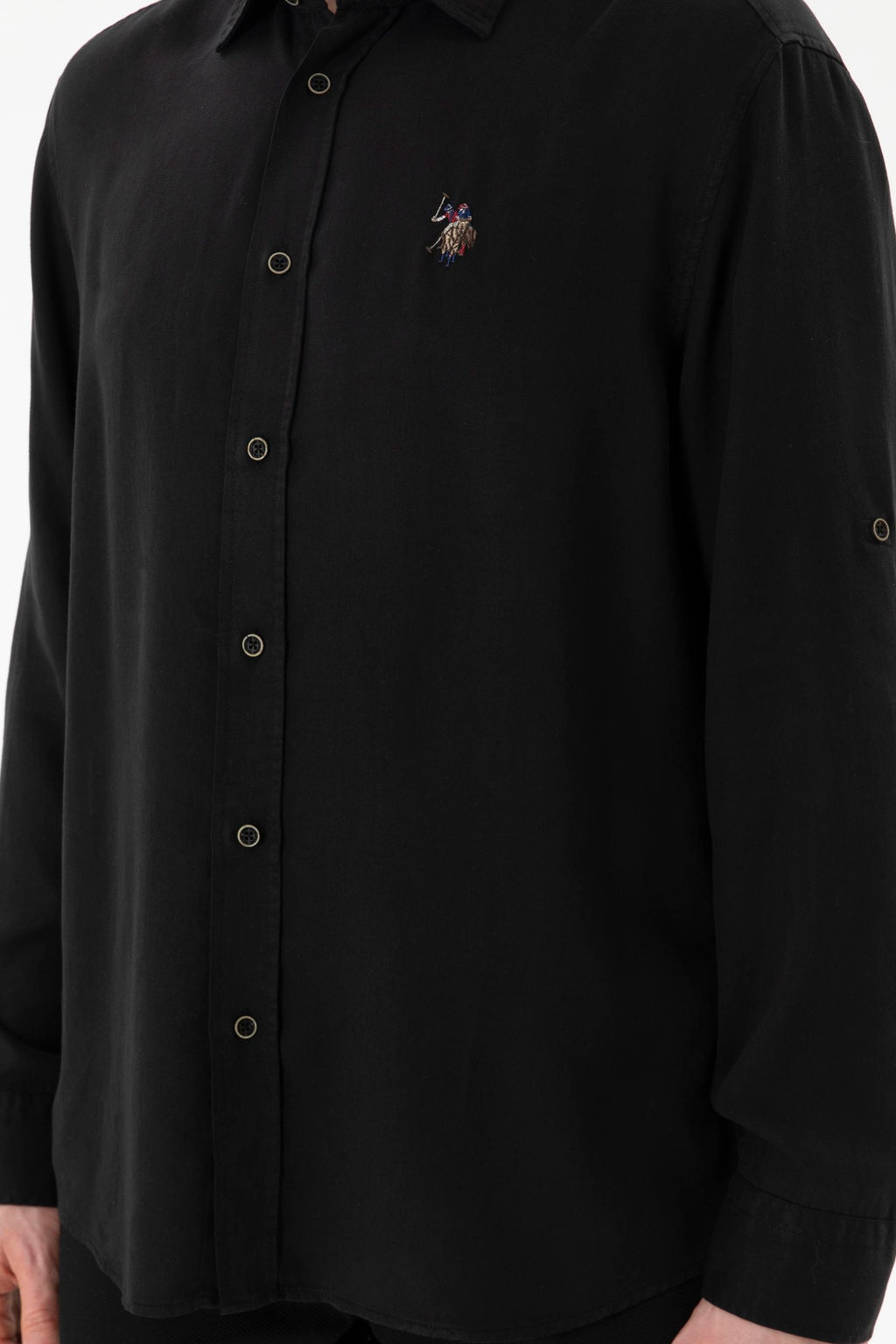 Мужская черная рубашка с длинным рукавом - U.s. polo assn фото 6