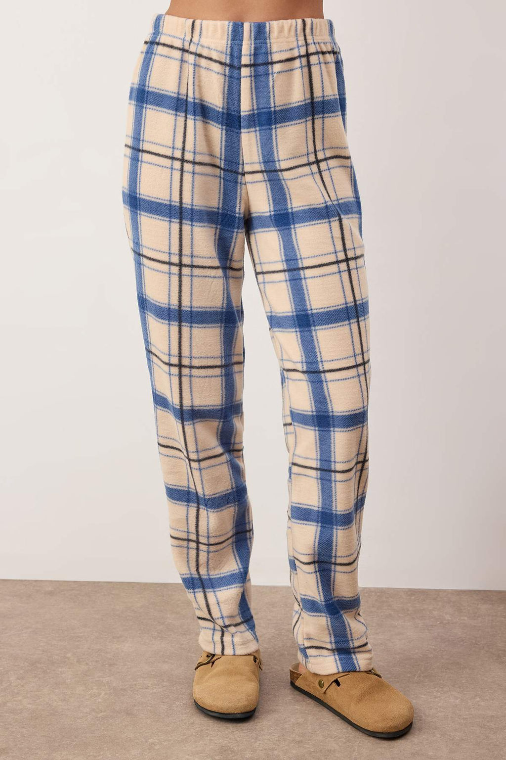 Trendyolmilla Yesil Nak?sl? Ekoseli Polar K?sl?k Orme Pijama Tak?m? THMAW24PT00175  фото 17