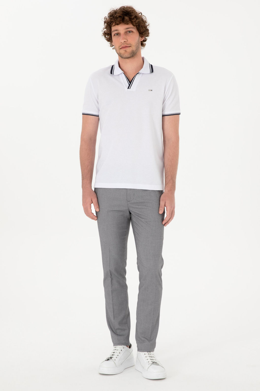 Erkek Slim Fit Ka__k Yaka Beyaz Ti__rt Sepette S_rpriz _ndirim - U.s. polo assn фото 4