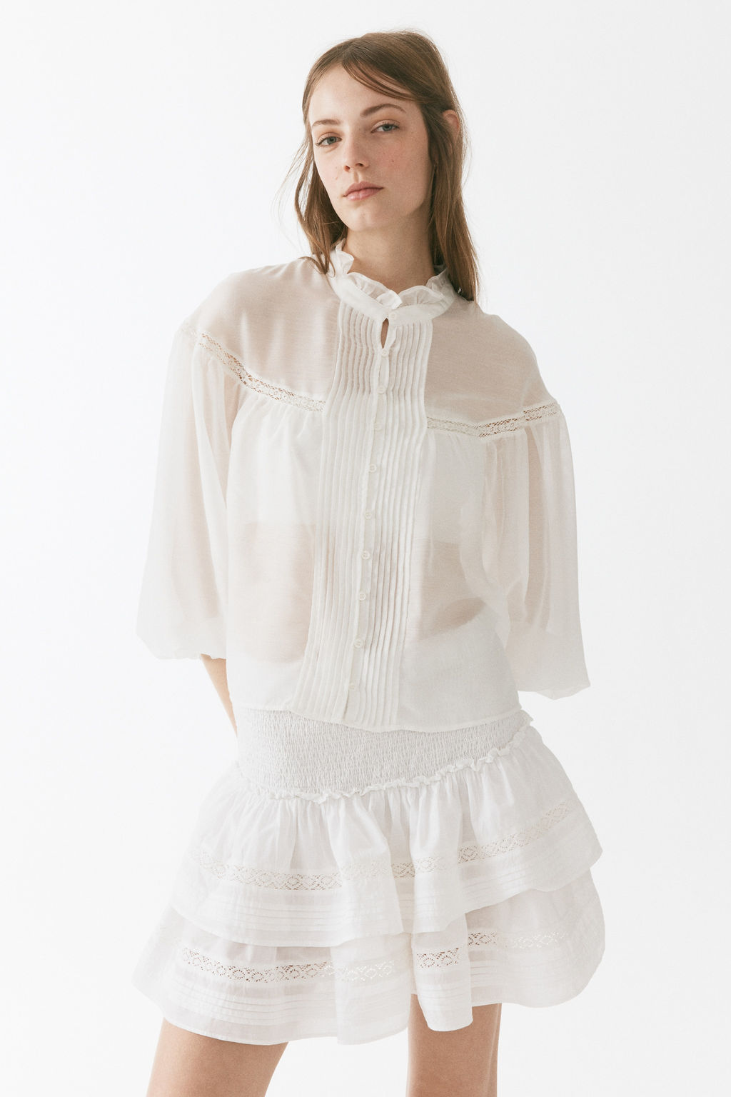 Blusa de manga globo con volantes - H&m фото 3