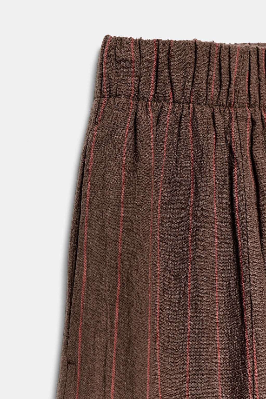 PANTAL?N CON LINO RAYAS ZW COLLECTION / Marr?n - Zara фото 7