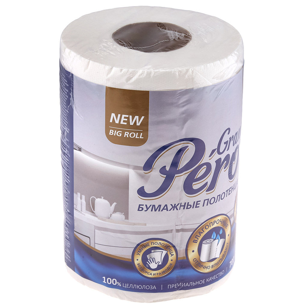 Полотенце бумажное 2-х слойное GrandPero (TODO) 1 рулон, 70м, белый (Россия) - Домашняя мода фото 3