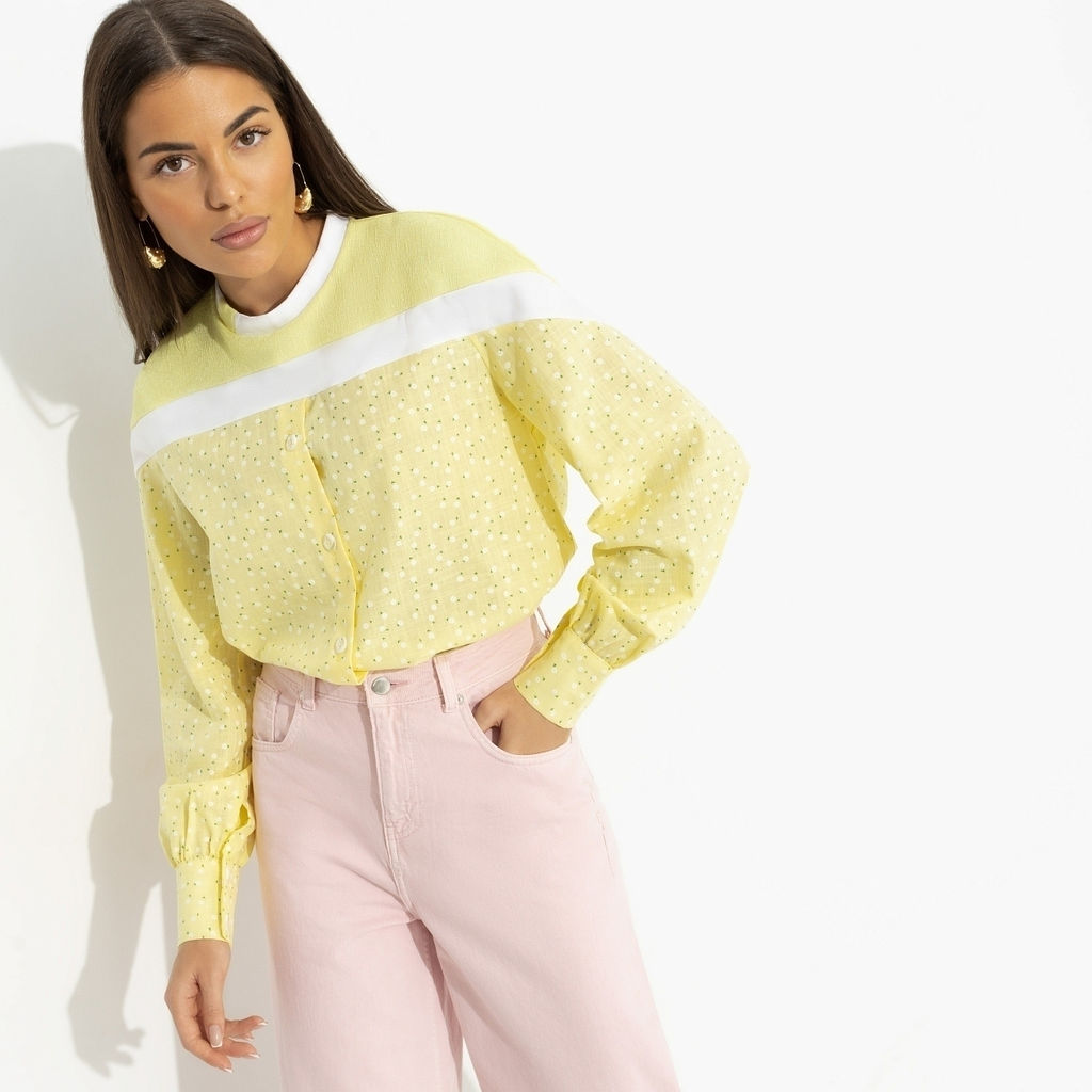 Свитшот комбинированный, Всплеск эмоций (yellow) - Charutti фото 10