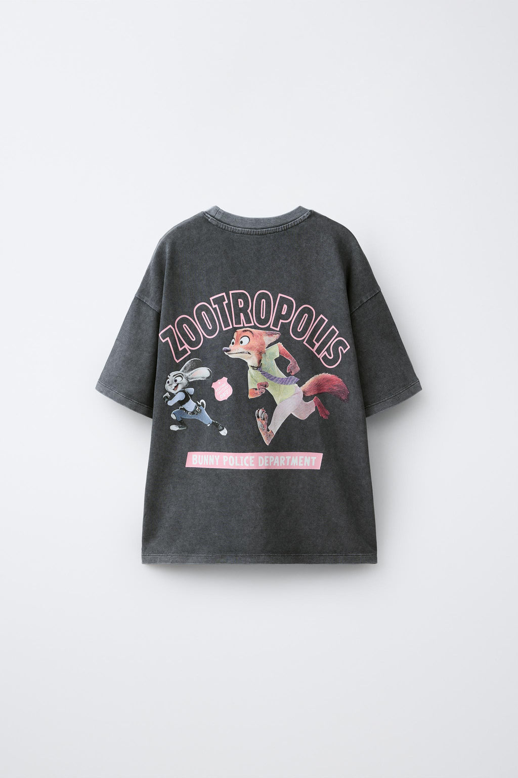 CAMISETA EFECTO LAVADO ZOOTR?POLIS  DISNEY / Gris antracita - Zara фото 4