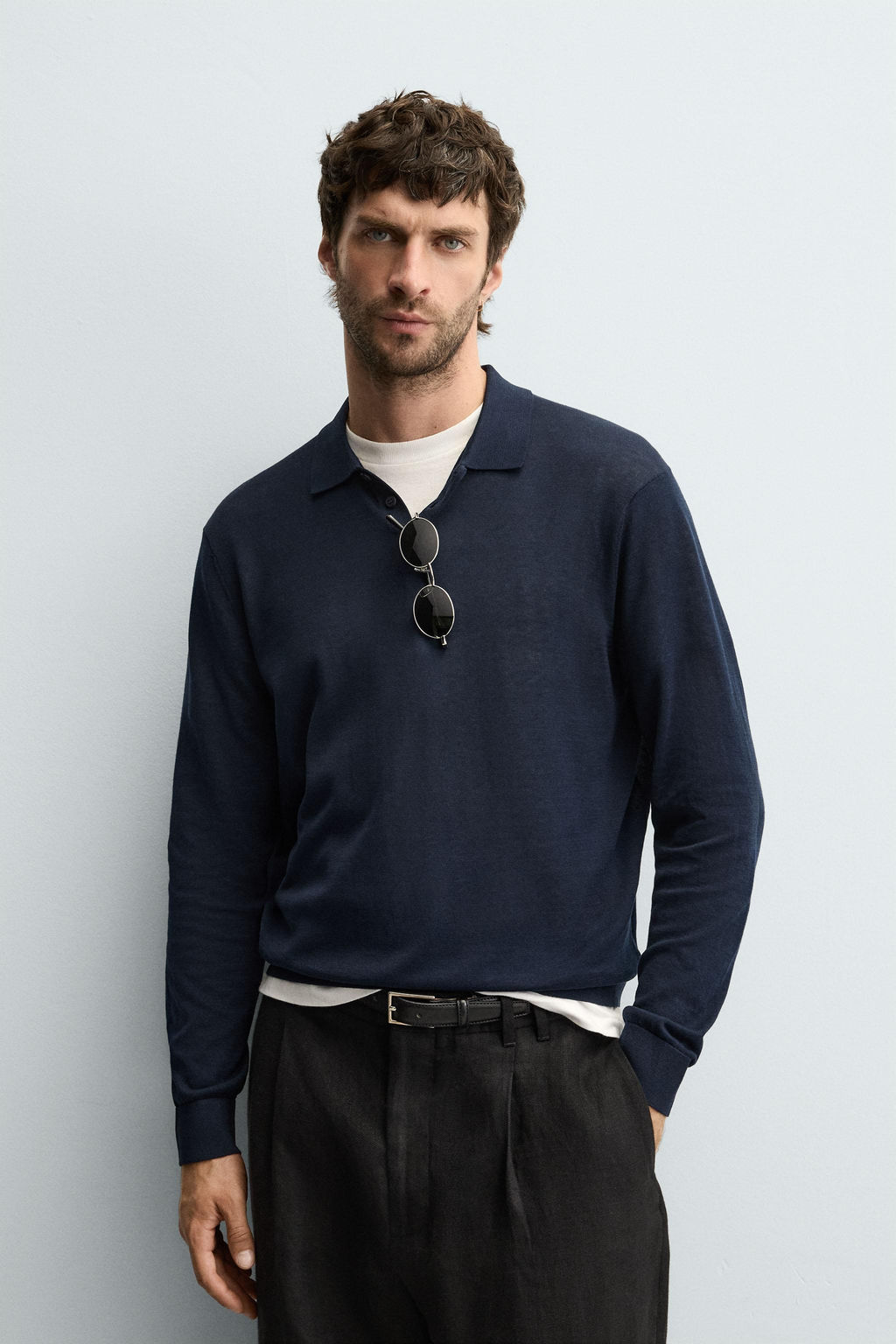 KNIT COTTON-SILK POLO SHIRT - Zara фото 2