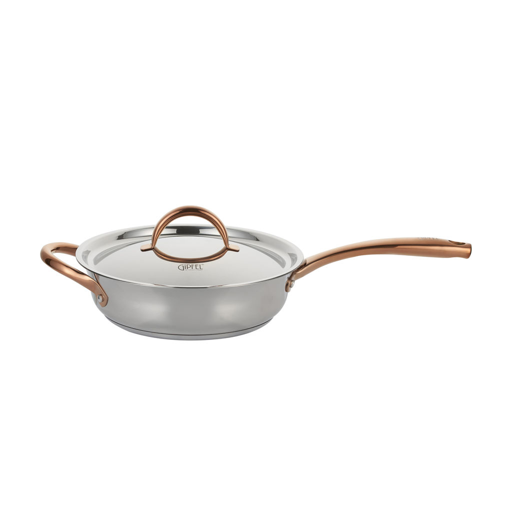 2756 GIPFEL Сковорода-сотейник ABSOLUTE 26х7см/2,7л со стальной крышкой, с индукционным капсульным дном. Материал: нерж. сталь 18/10. Толщина: 0,8мм  фото 4