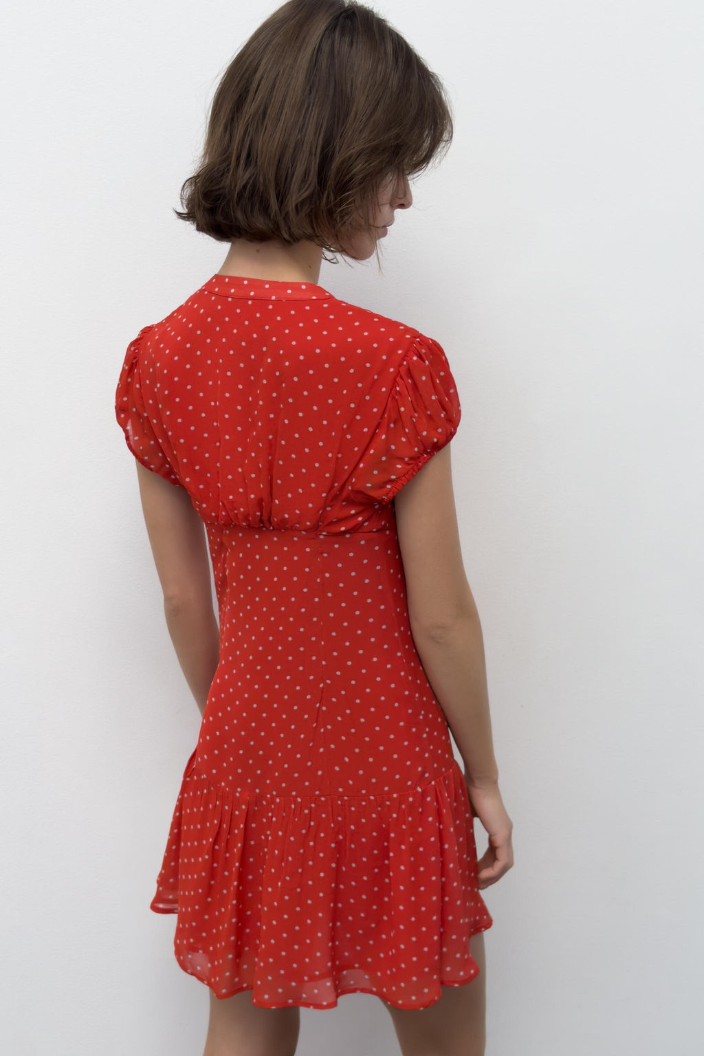 VESTIDO CORTO LUNARES / Rojo / Blanco - Zara фото 12