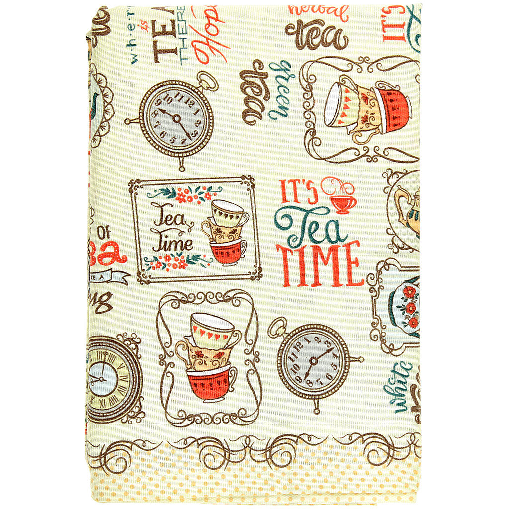 Скатерть 150х145см Чаепитие, длина стола до 110см, на 4 персоны, хлопок Комфорт 171г/м2, упаковка классическая 28х41см, Домашняя мода (Россия)  фото 4