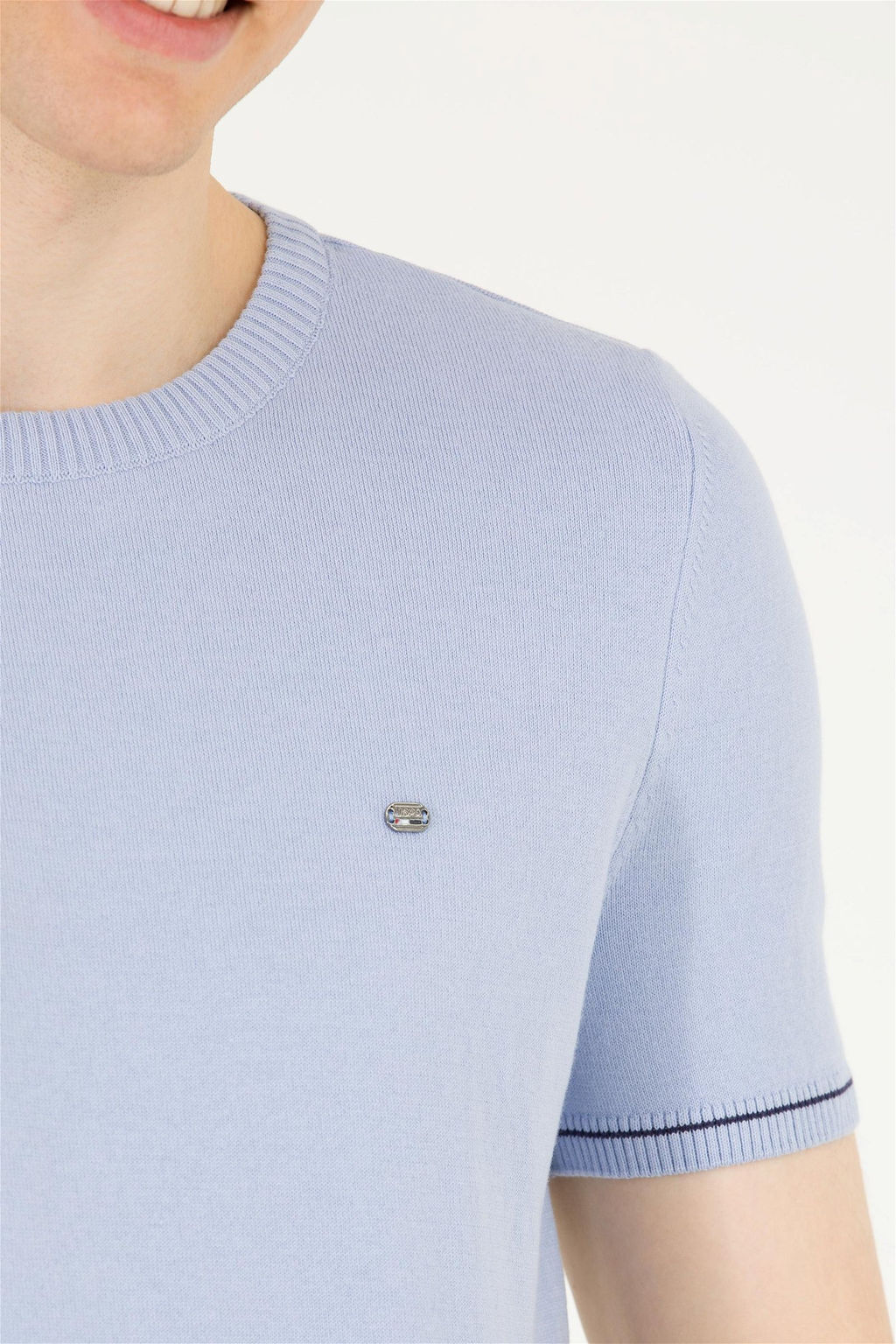 Мужской голубой трикотажный свитер - U.s. polo assn фото 14