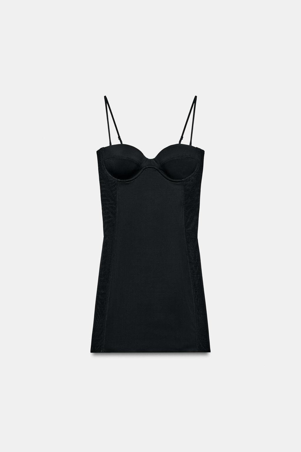 VESTIDO CORTO COMBINADO / Negro - Zara фото 5
