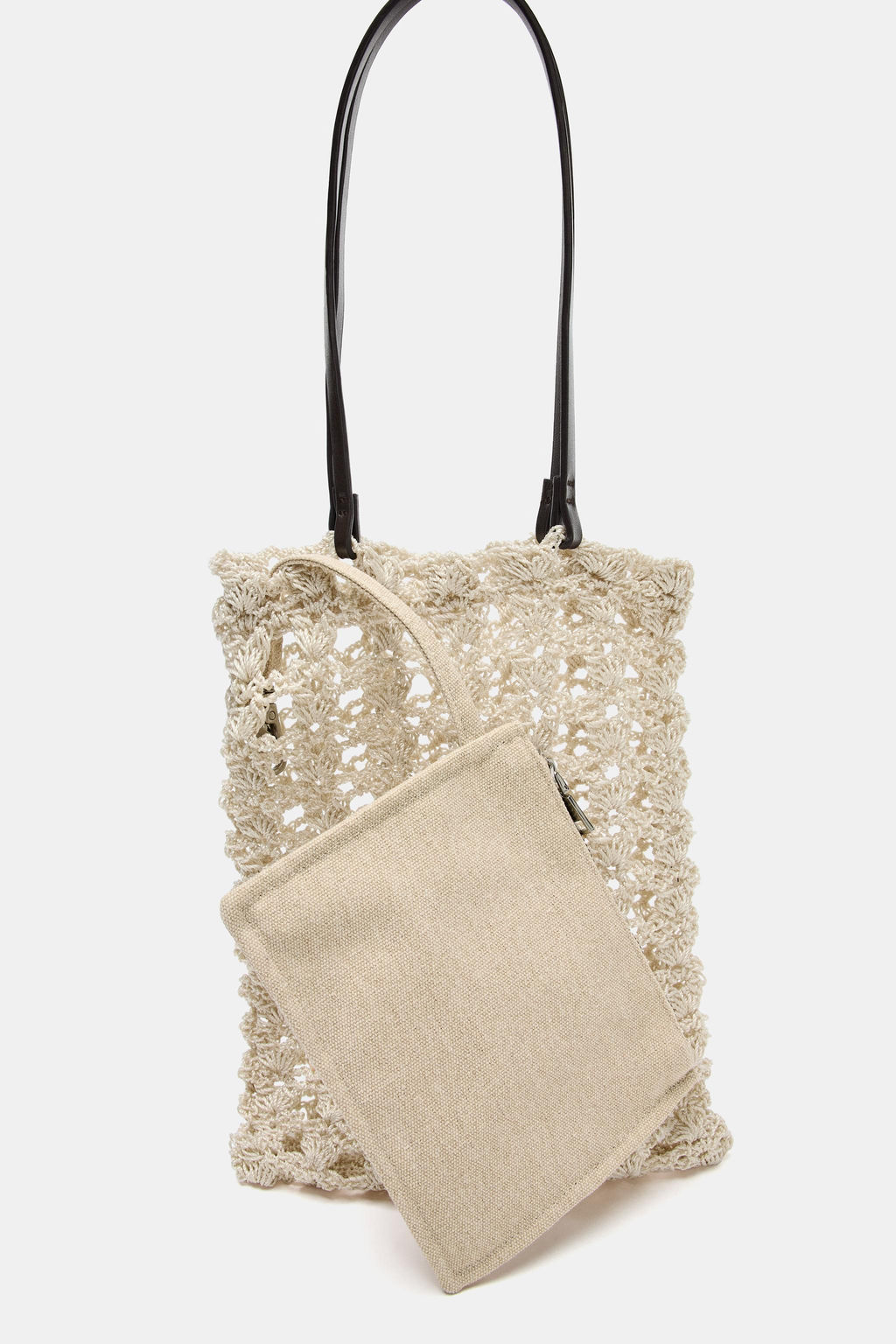CROCHET-KNIT MINI TOTE BAG - Zara фото 6