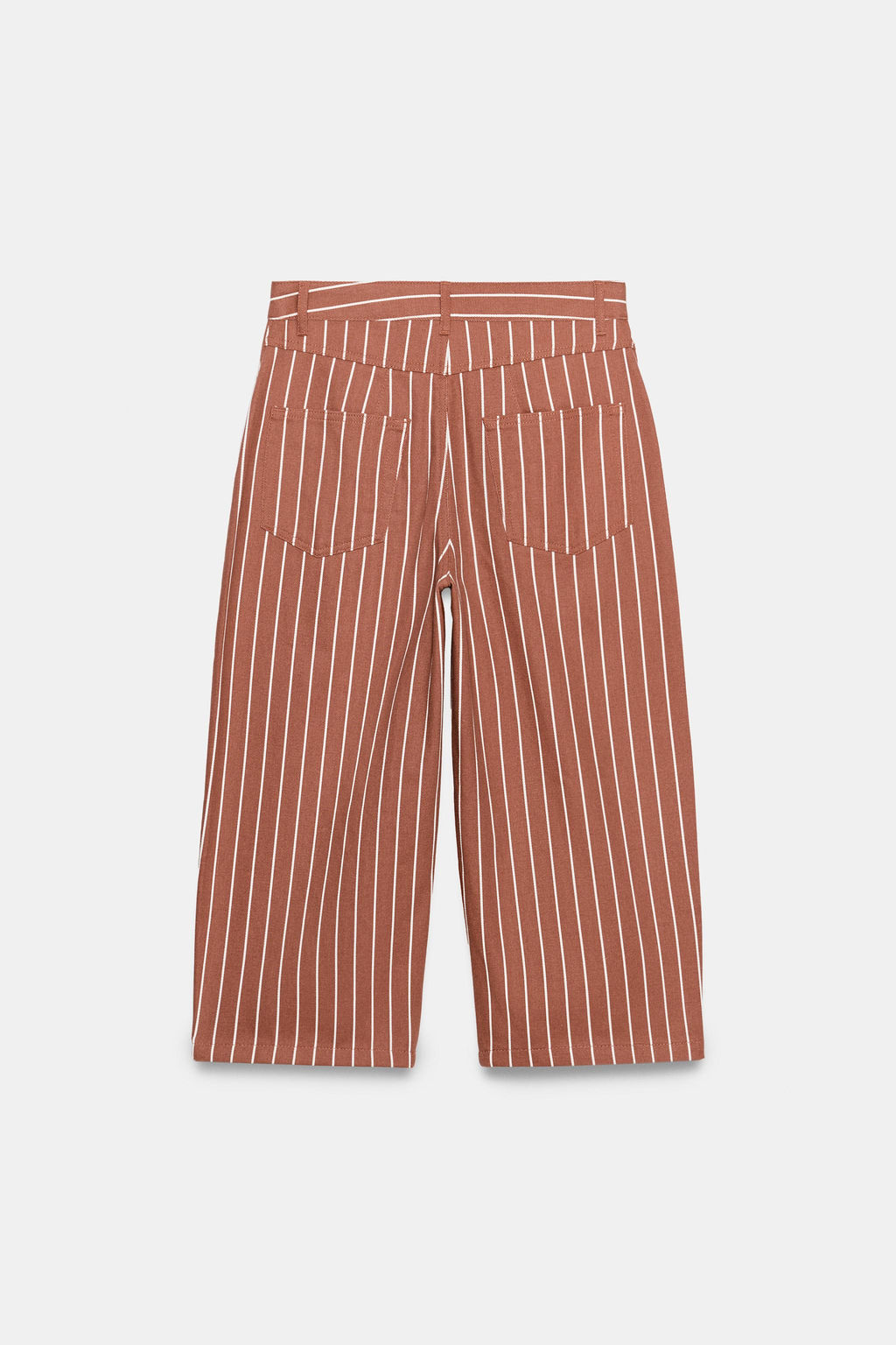 PANTAL?N CROPPED RAYAS ZW COLLECTION / Granate - Zara фото 8