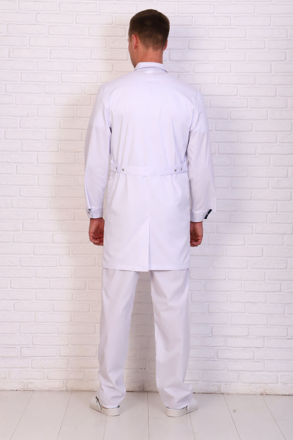 Халат мужской 236 CVC. Цвет: белый и темно-синий - Стильб фото 4