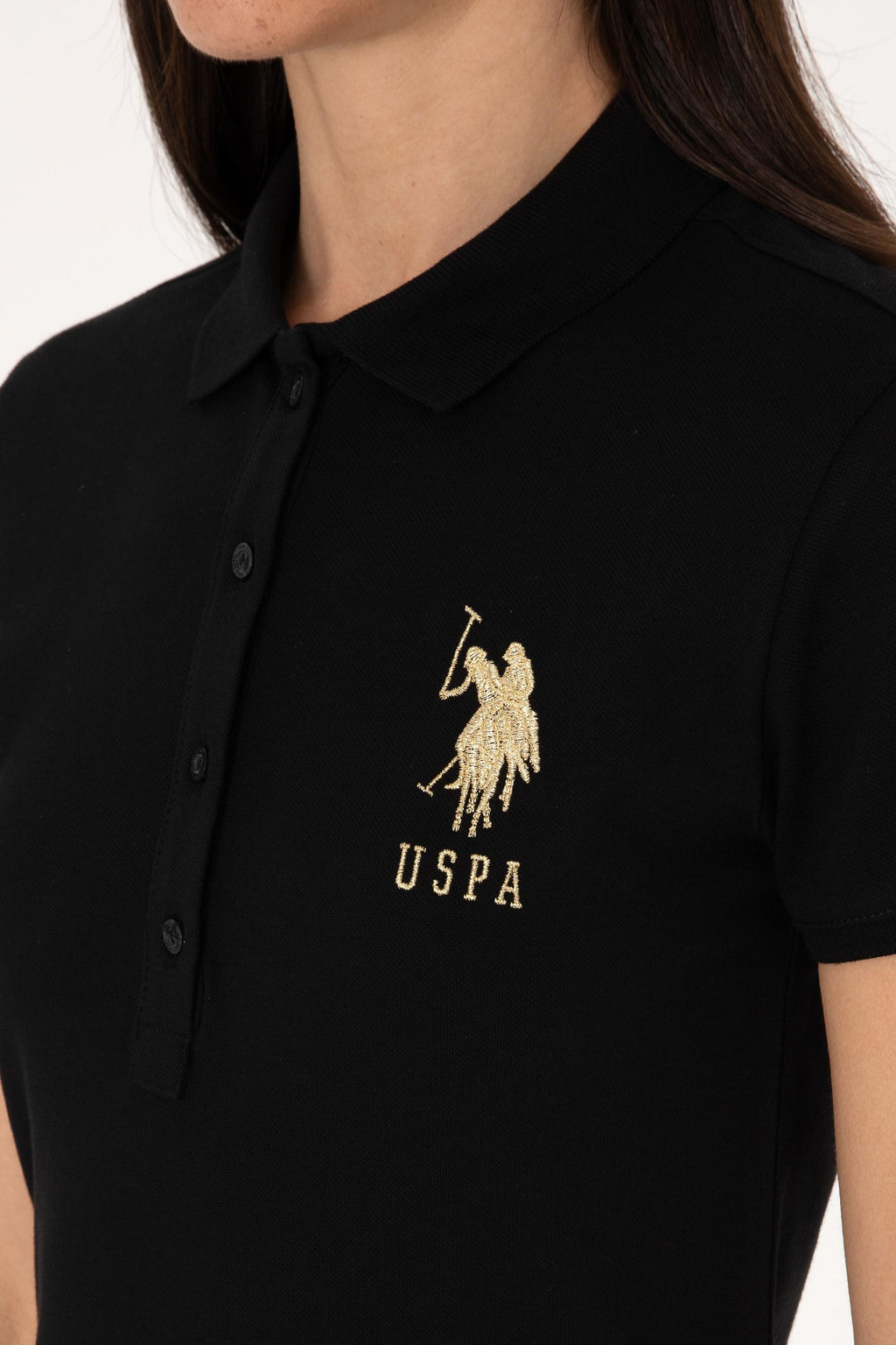 Kad_n Siyah Polo Yaka Mini Boy _rme Elbise Sepette S_rpriz _ndirim - U.s. polo assn фото 6