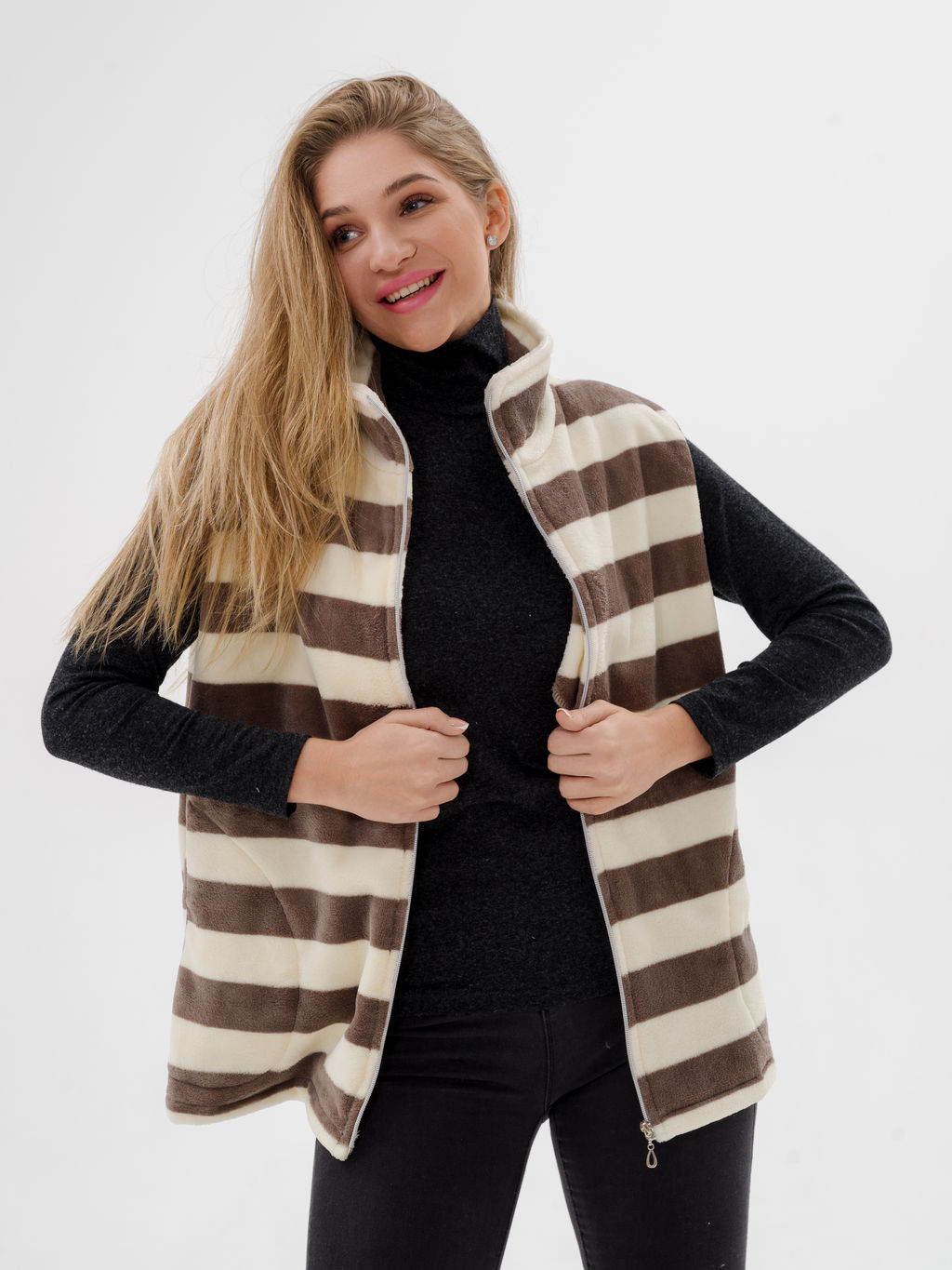 Жилет женский из ультрасофта Полоса - Амадэль фото 10