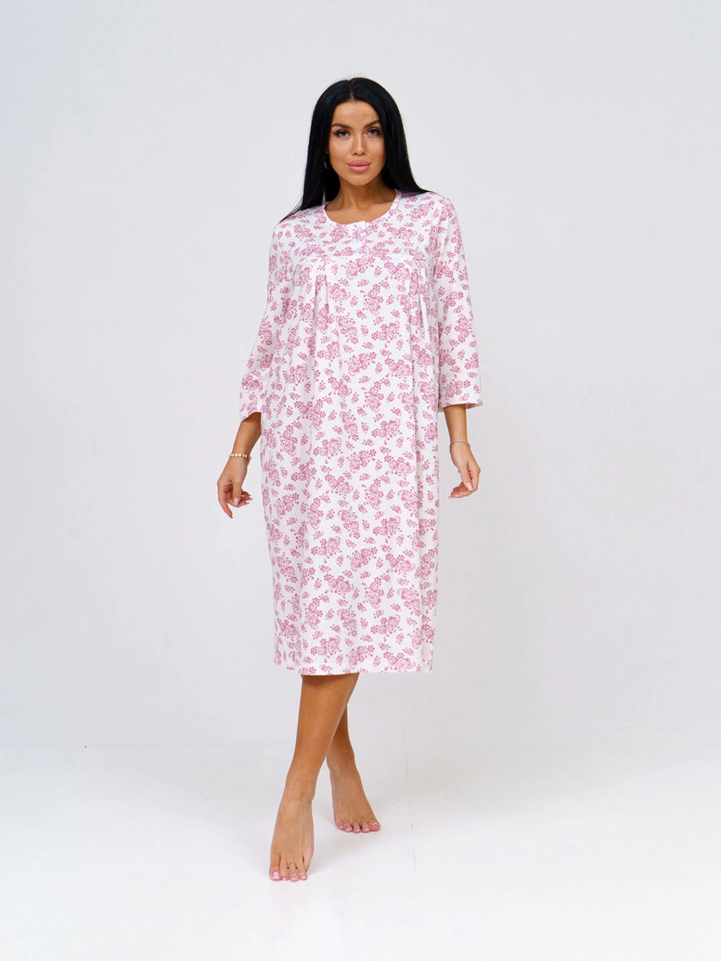 Ночная сорочка женская, цвет белый розовый