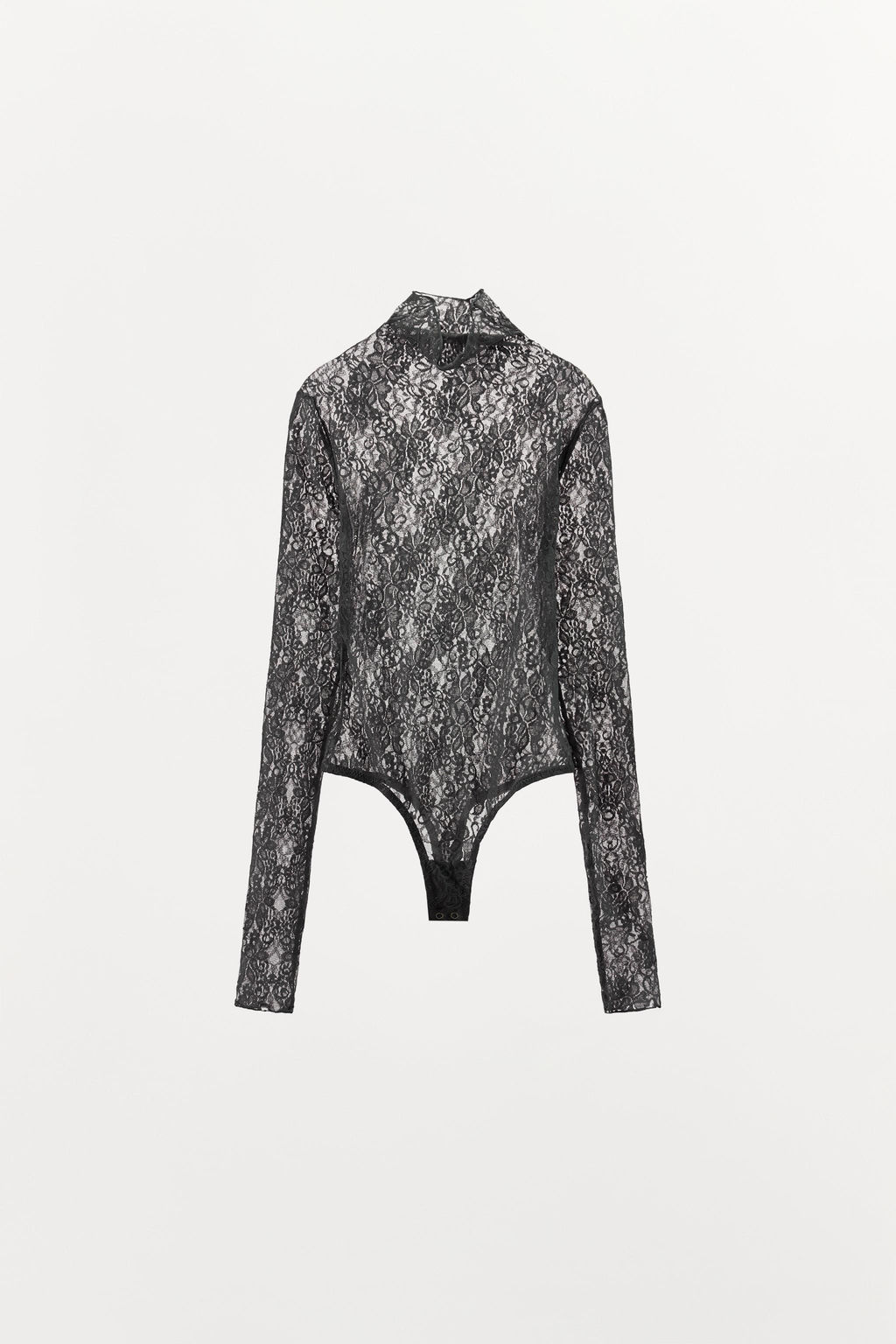 BODY ENCAJE BORDADOS FLORALES / Gris - Zara фото 3