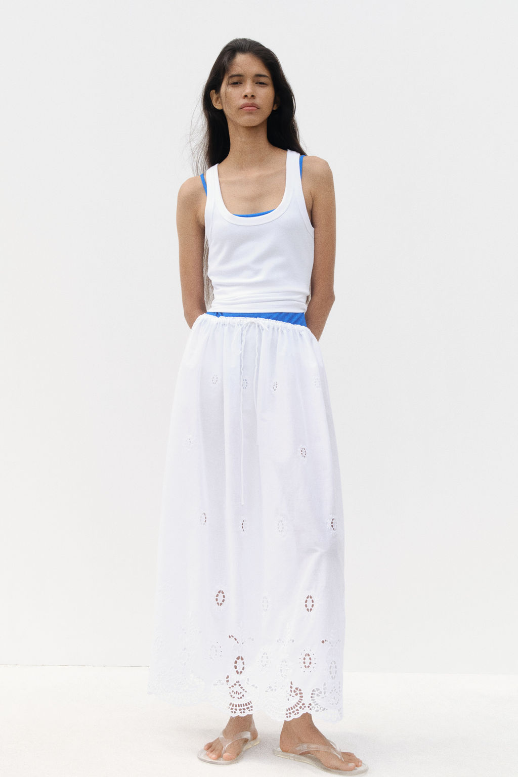 Falda en bordado ingl?s con cord?n de ajuste - H&m фото 4