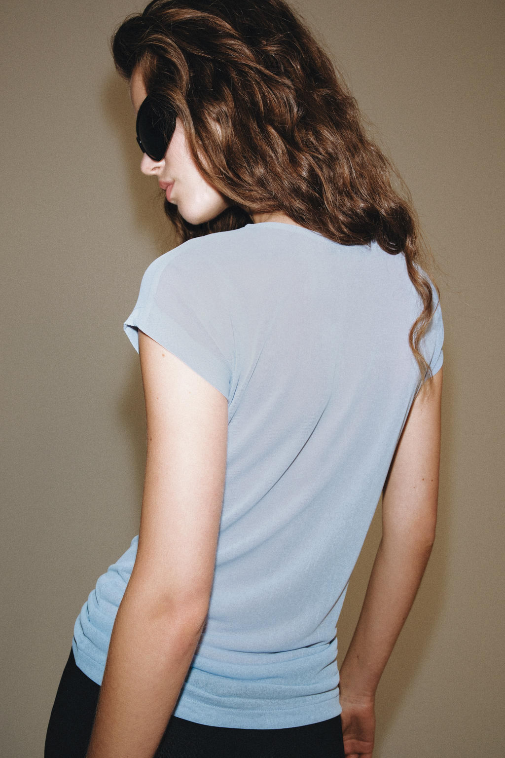 CAMISETA SEMITRANSPARENTE / Azul claro - Zara фото 3