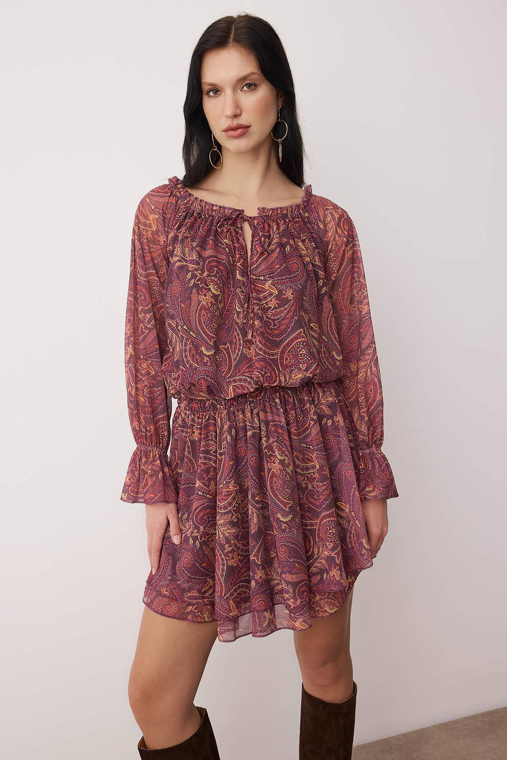 Somon Soyut F?rf?rl? K?sa/Mini Skater Orme Elbise TWOAW26EL00048 - Trendyolmilla фото 7