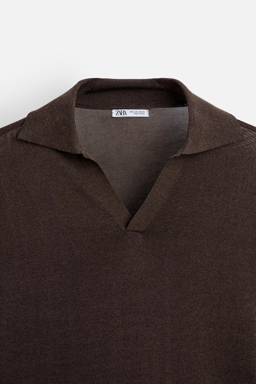 VISCOSE/COTTON KNIT POLO SHIRT - Zara фото 16