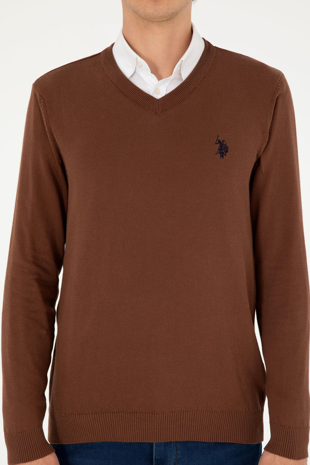 Мужской коричневый базовый свитер Неожиданная скидка в корзине - U.s. polo assn фото 6