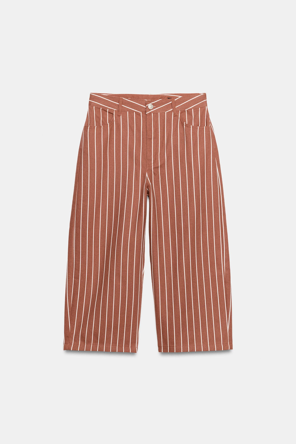 PANTAL?N CROPPED RAYAS ZW COLLECTION / Granate - Zara фото 7