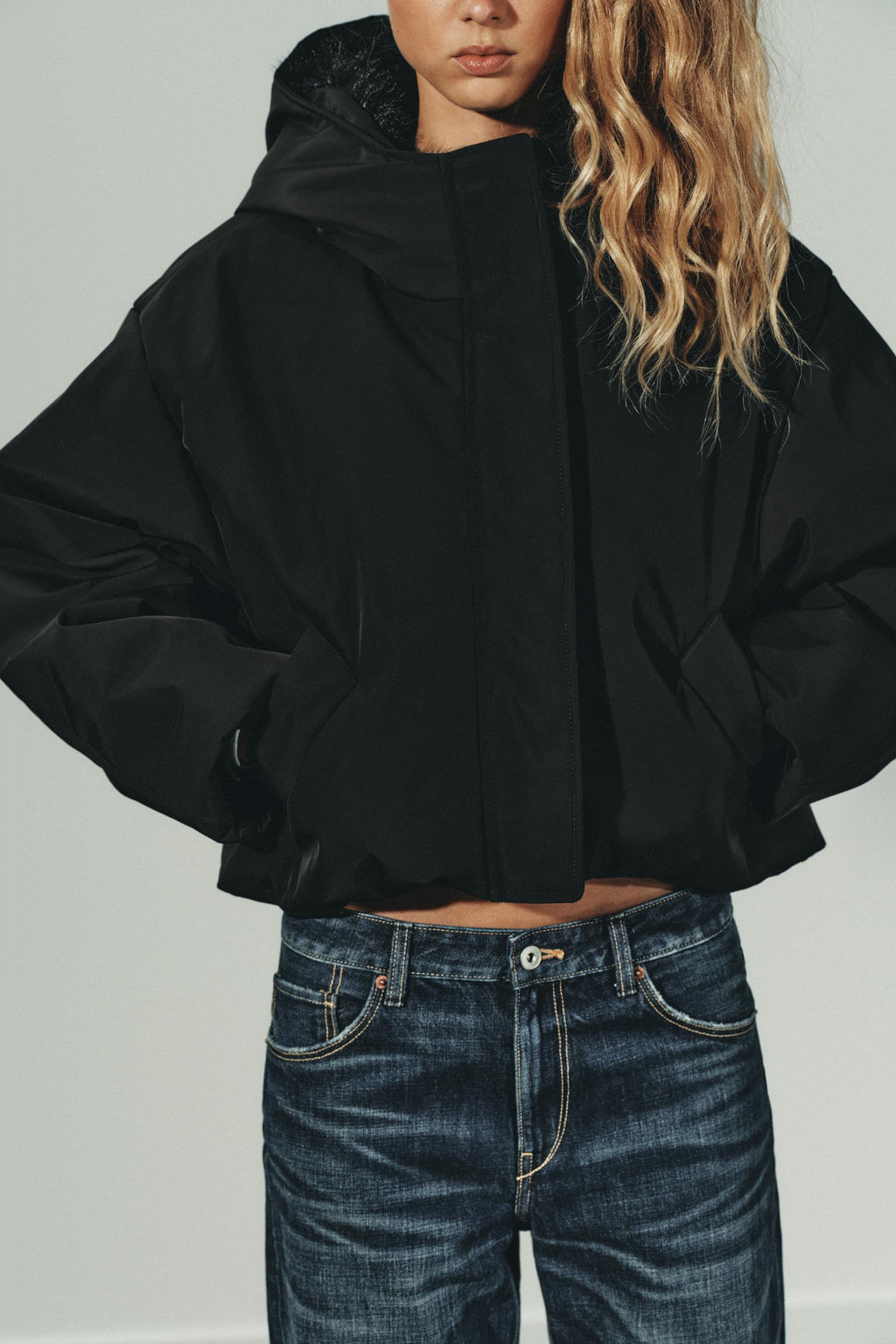 WATER-REPELLENT WINDPROOF QUILTED JACKET WITH FAUX FUR HOOD - Zara фото 3