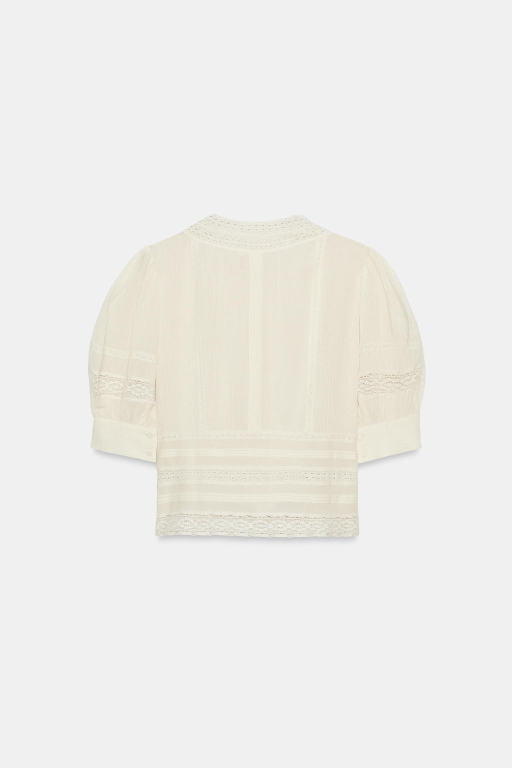 BLUSA ROM?NTICA ENCAJE ZW COLLECTION / Crudo - Zara фото 7