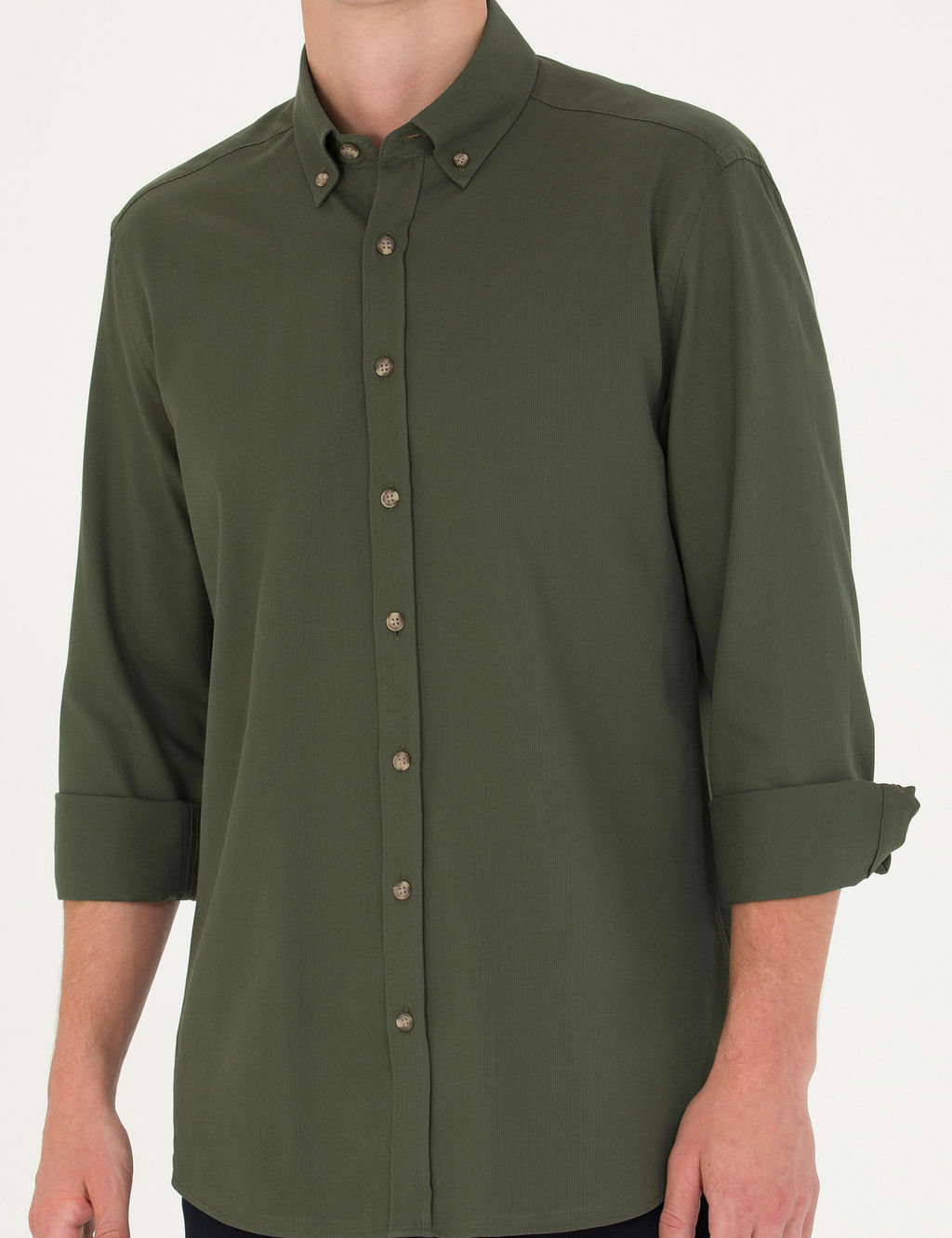 Haki Regular Fit Uzun Kollu G_mlek - Pierre cardin фото 6