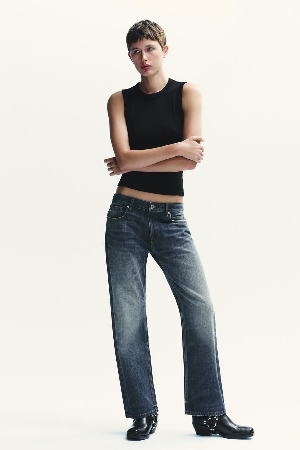 TRF STRAIGHT CROP MID-WAIST JEANS