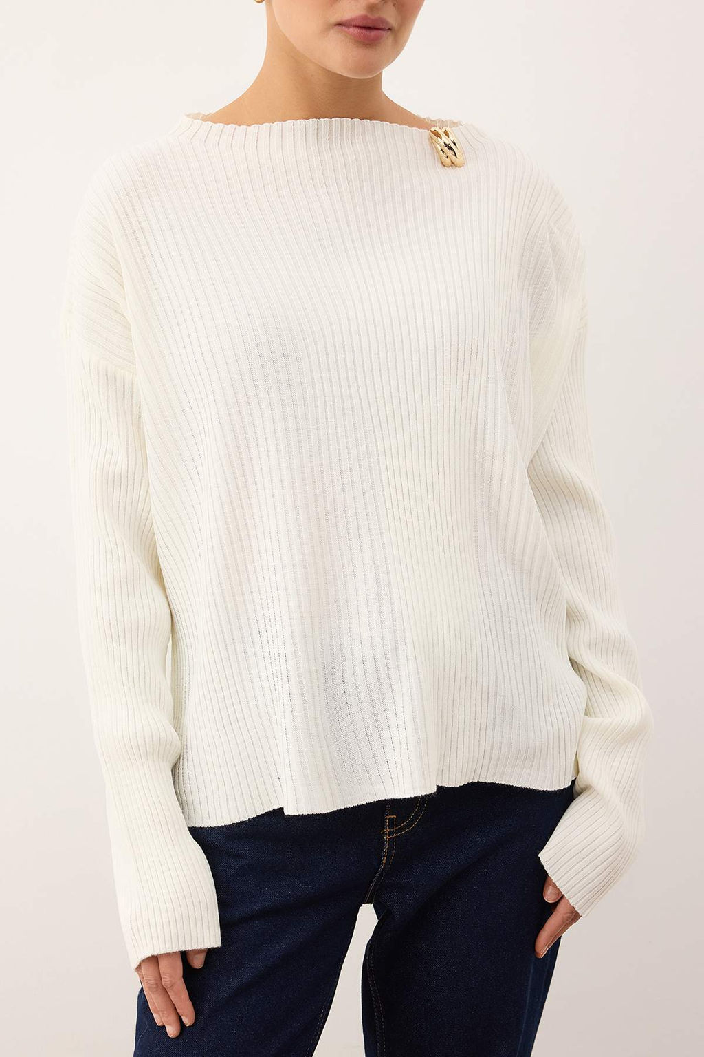 Siyah Dik Yaka Aksesuar Detayl? Triko Kazak TWOAW26KZ00203 - Trendyolmilla фото 9