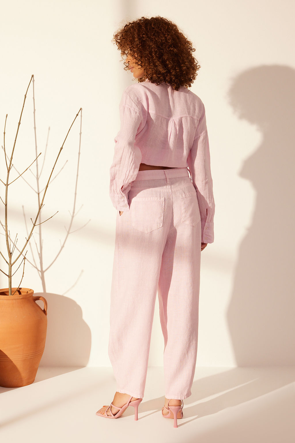 Sar? %100 Keten Yuksek Bel Barrel Pantolon TWOSS24JE00243 - Trendyolmilla фото 12