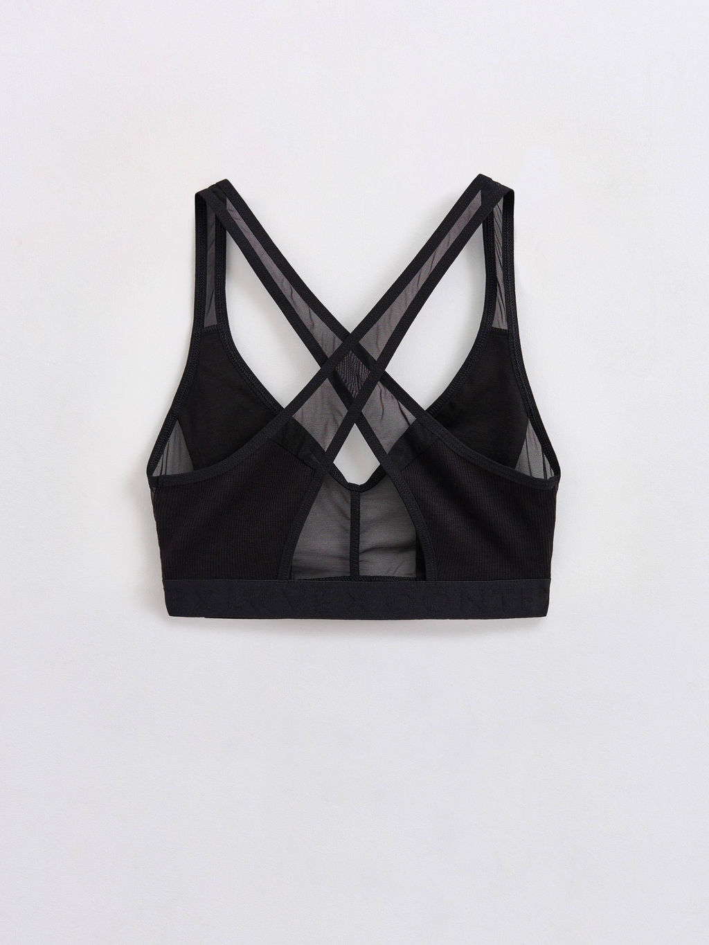 CONTE RIB WITH MESH LBE 2493 Бюстье из хлопка в рубчик и эластичной сеточки black - Conte elegant фото 5
