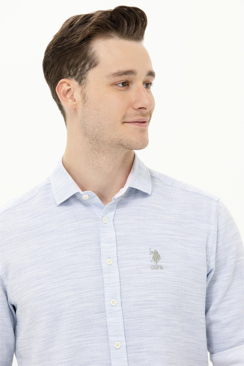 U. S. Polo Assn / Мужская синяя рубашка с длинным рукавом - U.s. polo assn фото 11