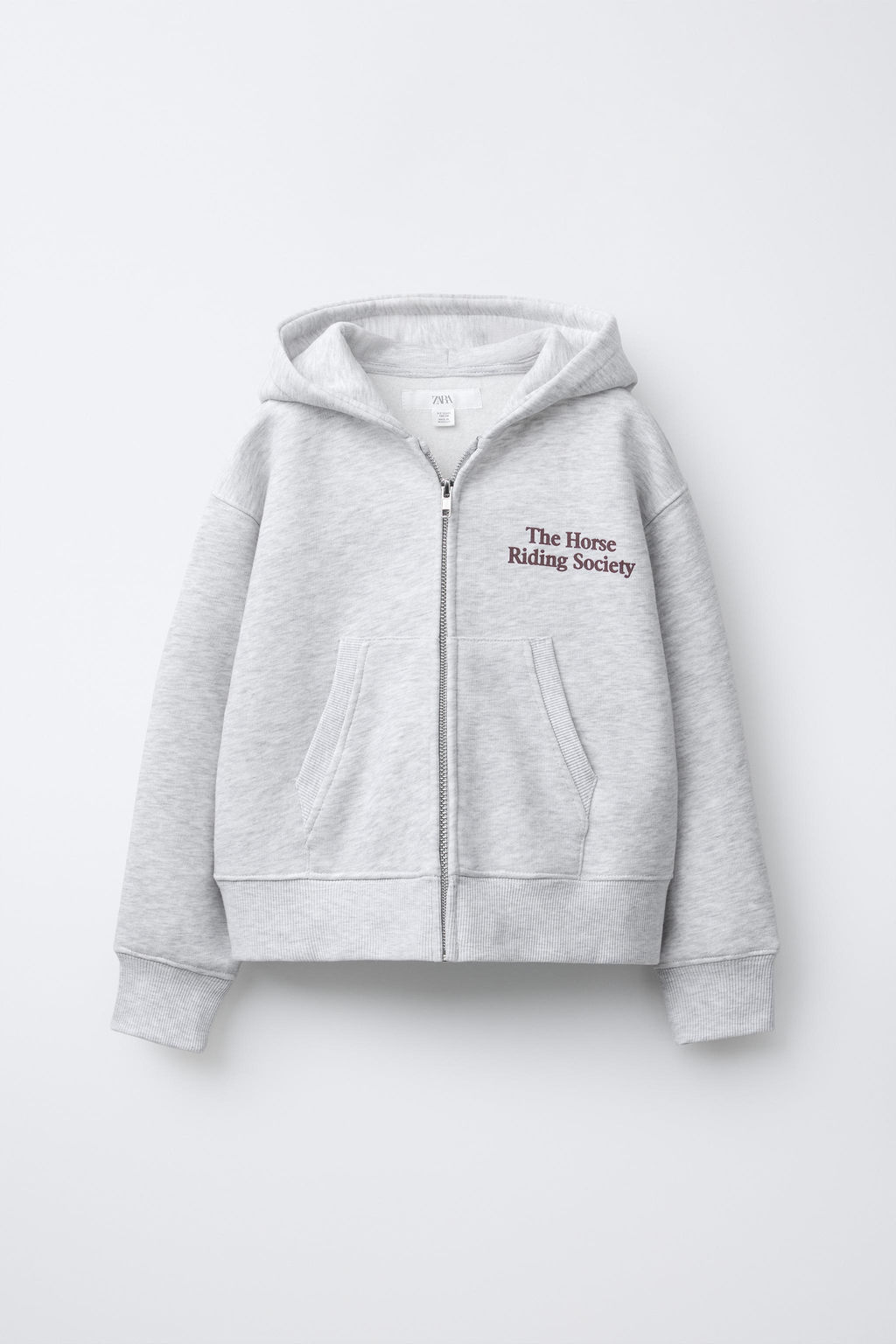 TEXT PRINT ZIP-UP HOODIE