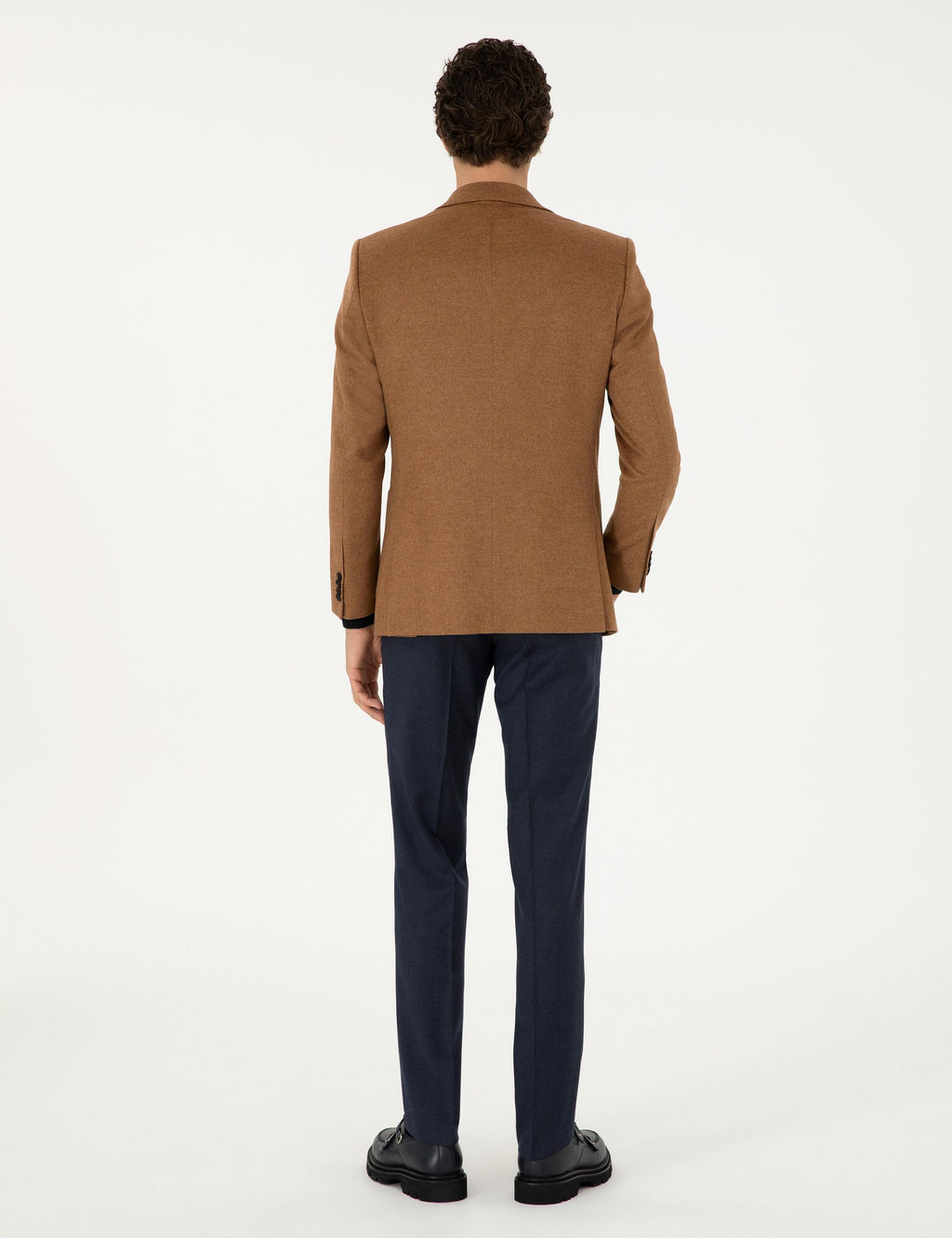 Тканевые брюки узкого кроя темно-синего цвета - Cacharel фото 4