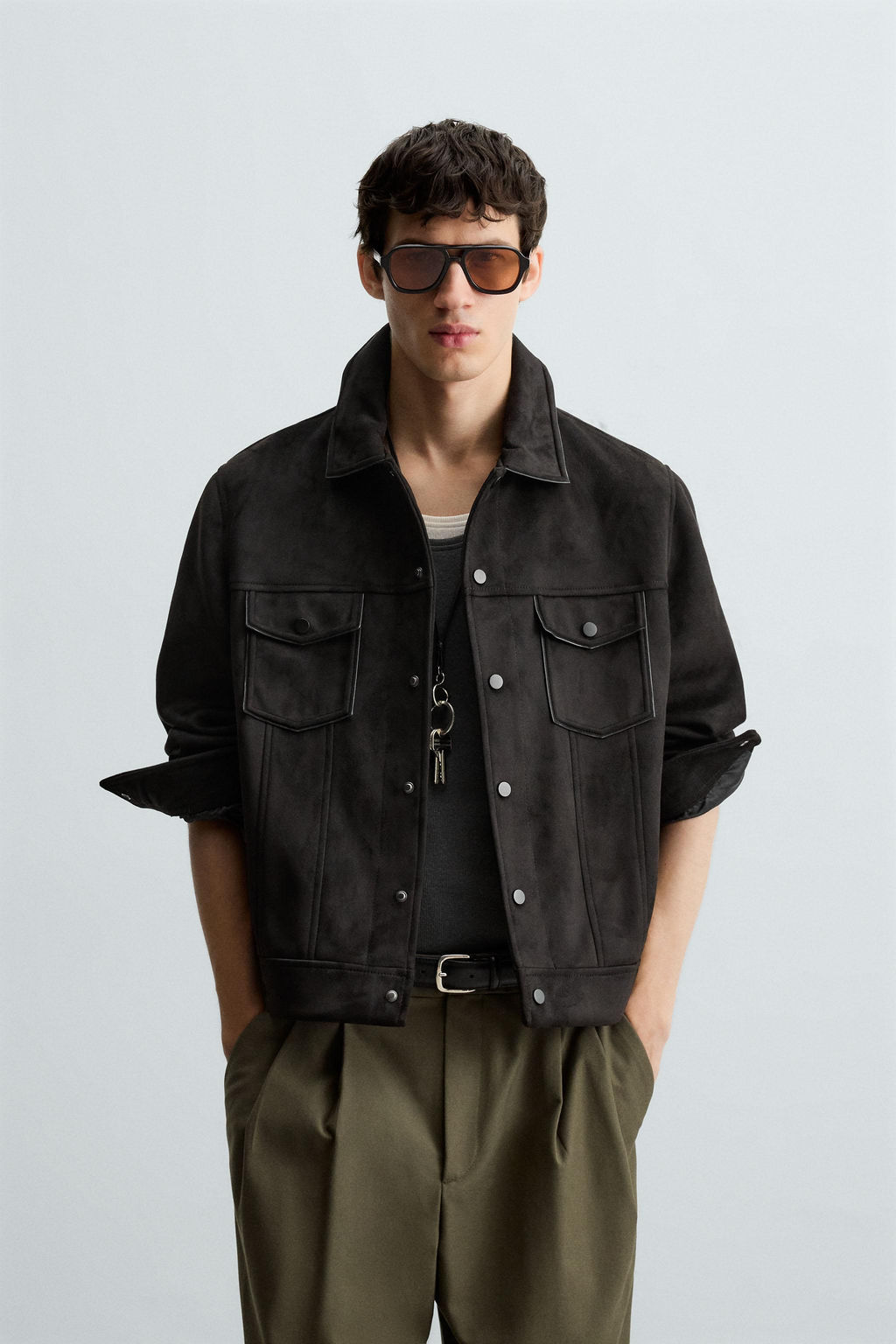 FAUX SUEDE REGULAR FIT JACKET - Zara фото 2