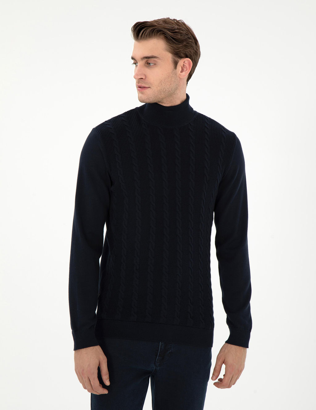 Lacivert Slim Fit Kazak