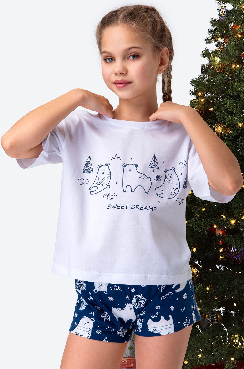 Хлопковая пижама для девочки Happyfox