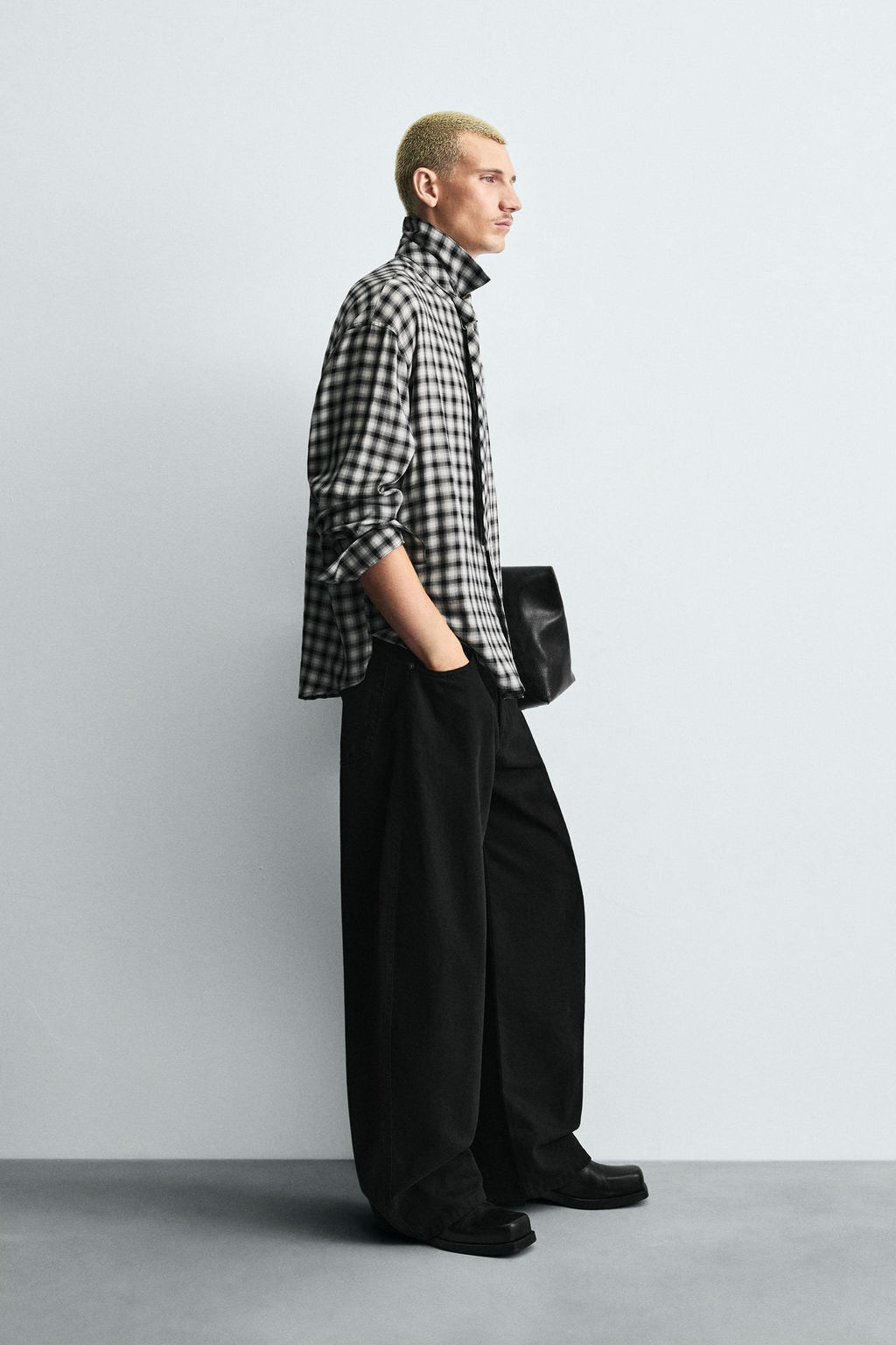 CHECK SHIRT WITH CONTRAST TIE - Zara фото 4