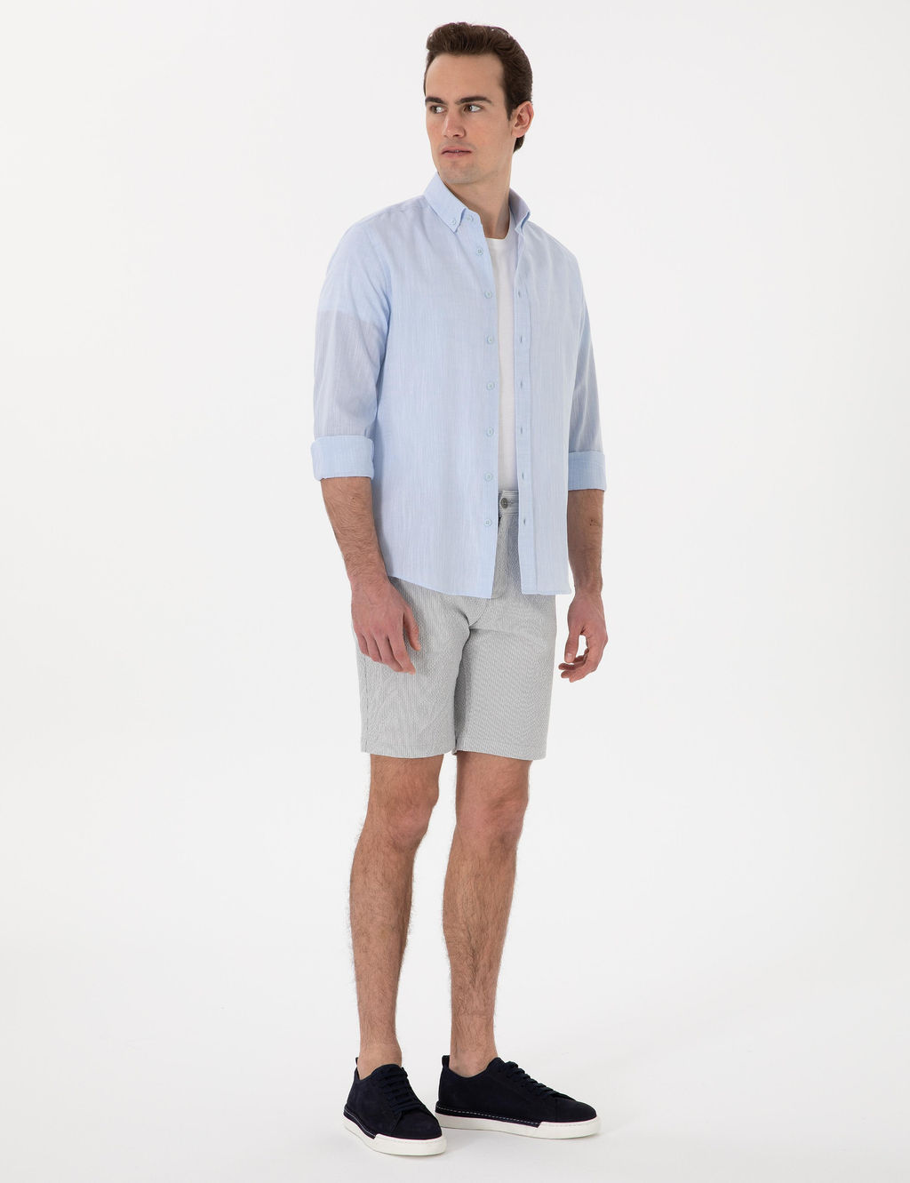 Gri Slim Fit Dokuma _ort
