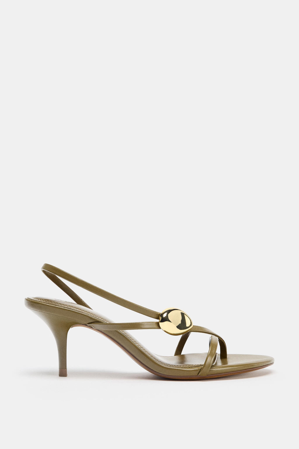 HEELED SANDALS WITH STRAPS AND METAL DETAIL - Zara фото 11