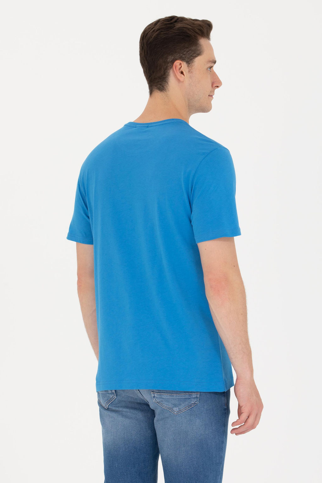 Erkek Saks Bisiklet Yaka Ti__rt