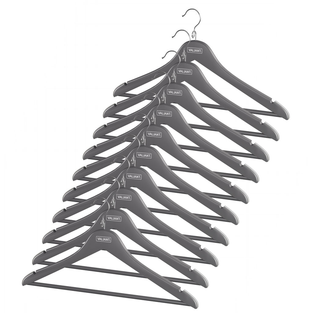 VAL JB-16614S10 Вешалка дер., 44.5*23*1.2см, набор10шт., c перекл.,крюч.д/экон.места, JAPANESE BLACK, шт