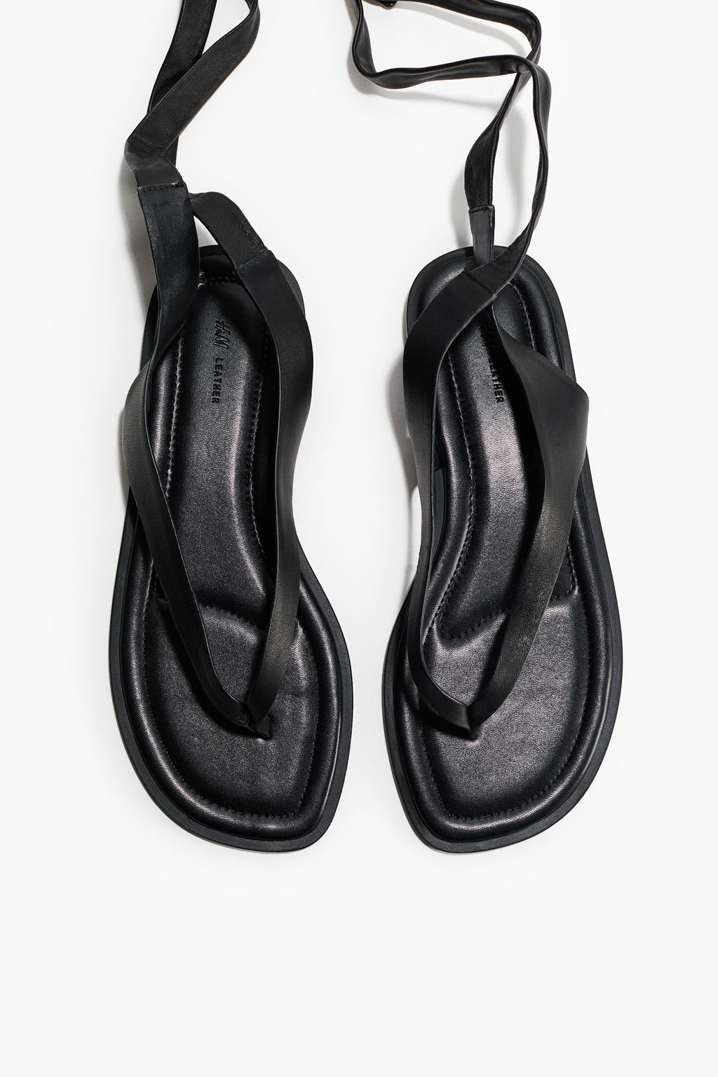 Sandalias de piel con lazada - H&m фото 3