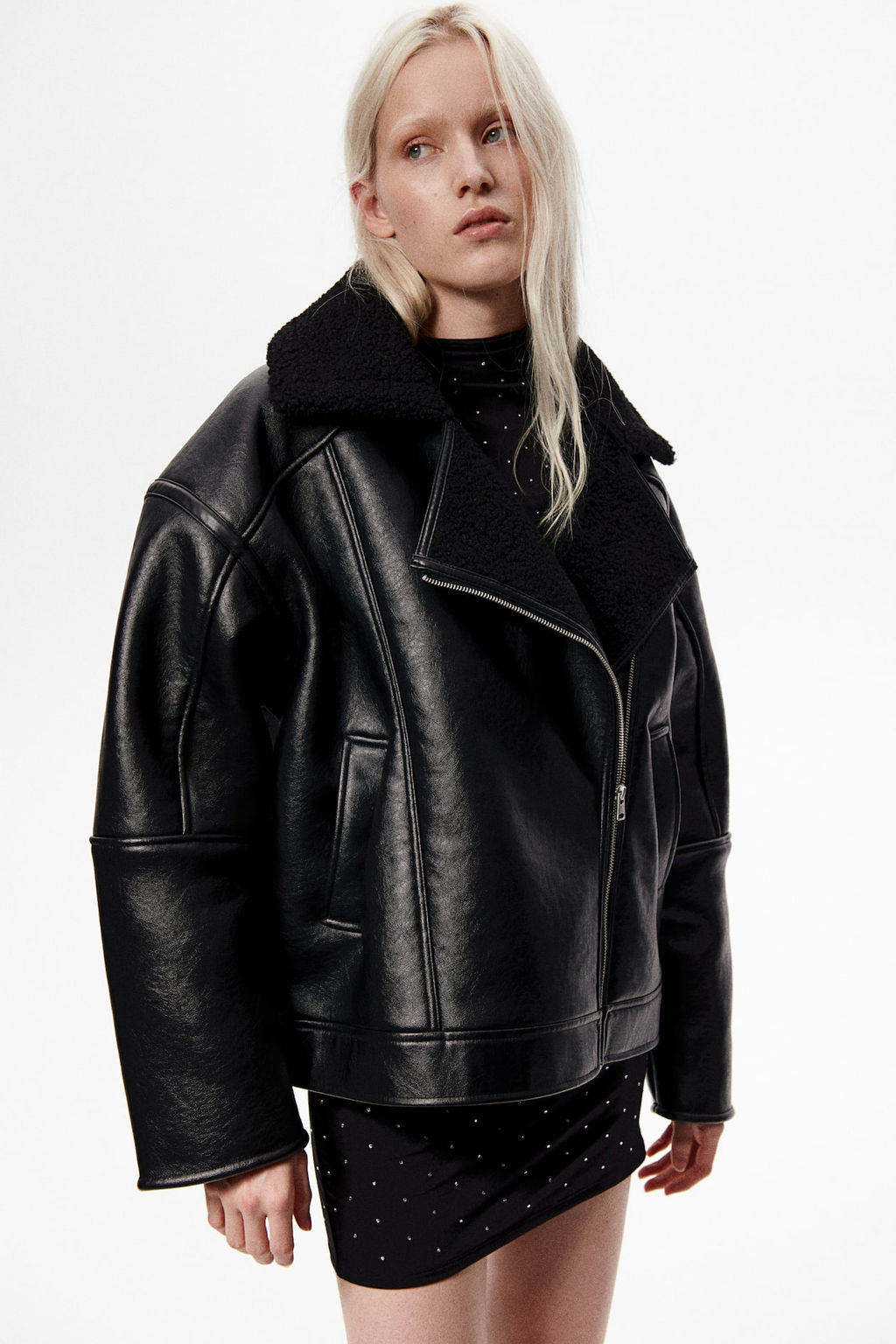 Cazadora biker con forro de borreguito - H&m фото 3