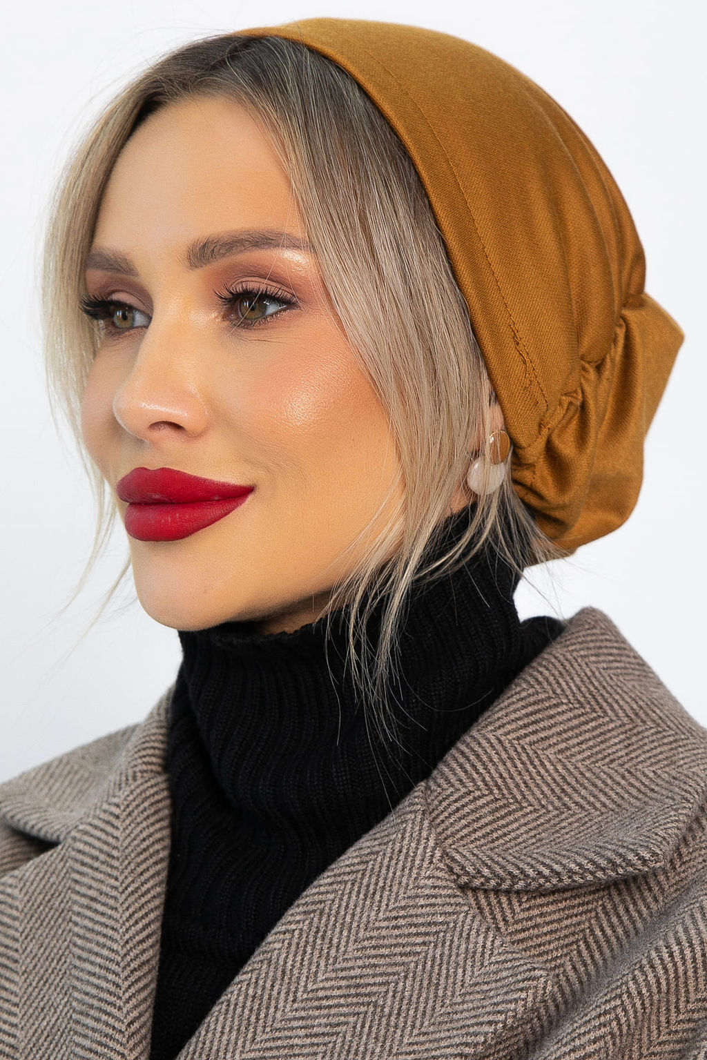 Чалма с резинкой (горчичная) ЧР7-23М