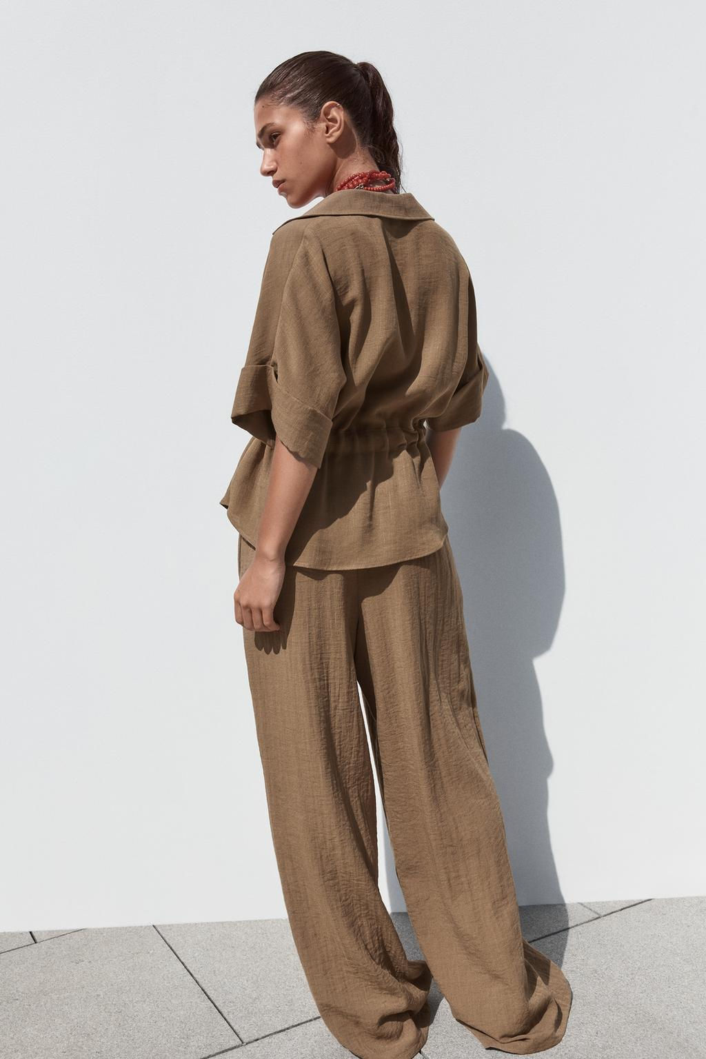 RUSTIC WIDE-LEG TROUSERS - Zara фото 3